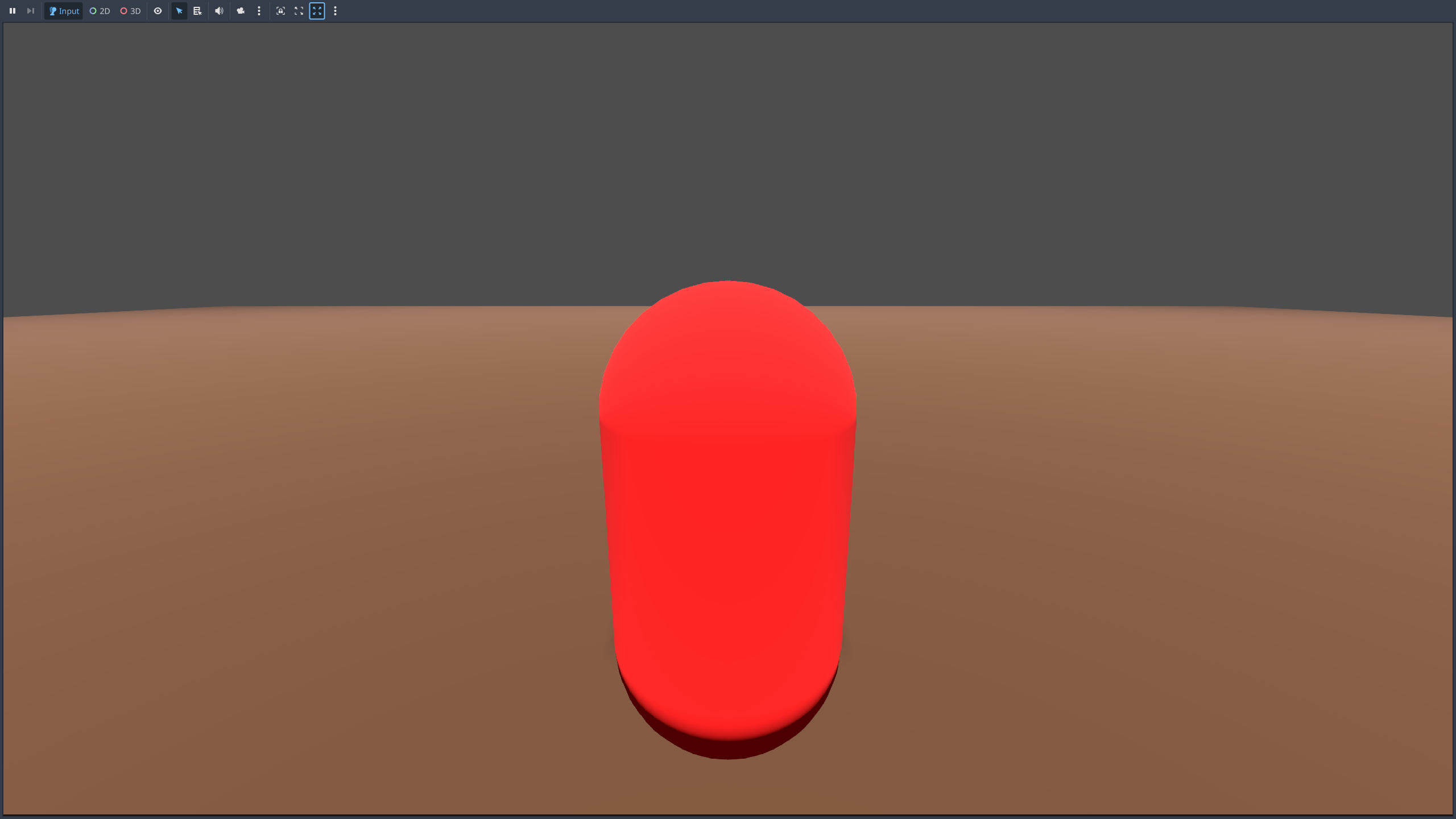 screenshot of a red capsule on a blank background, aka my game dev thus far
